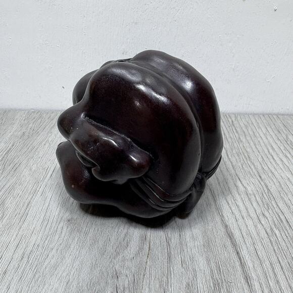 Carved Wooden Small Weeping Buddha Sculptures 3" Tall Figure Statue - Picture 3 of 7